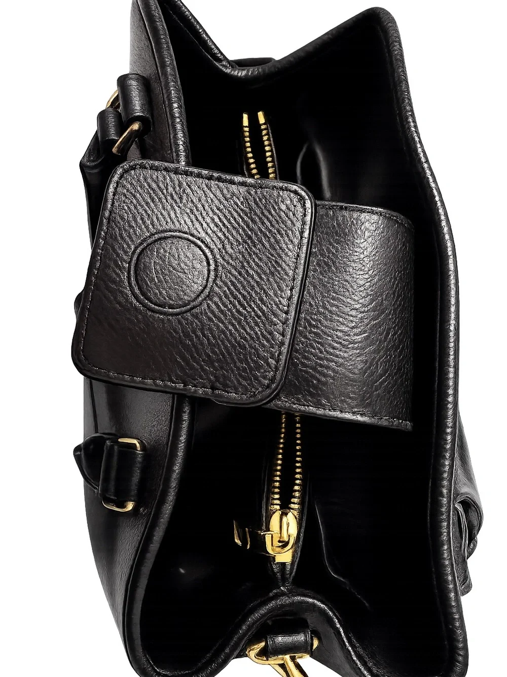 Classic Structured Black Leather Tote Bag